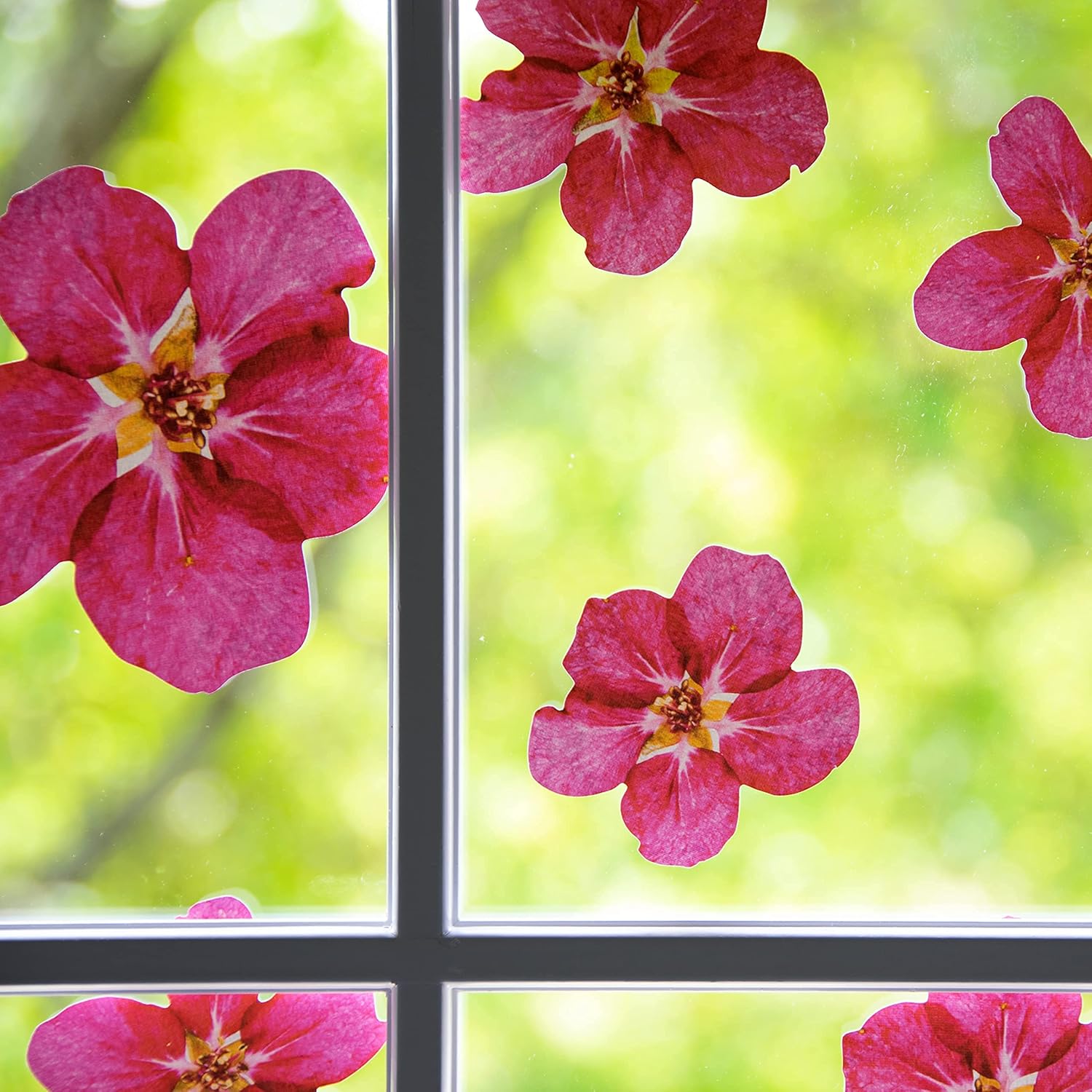 Lovely Little Pink Flower Wall Decals with Painterly Watercolor Petals (Model 104-342)