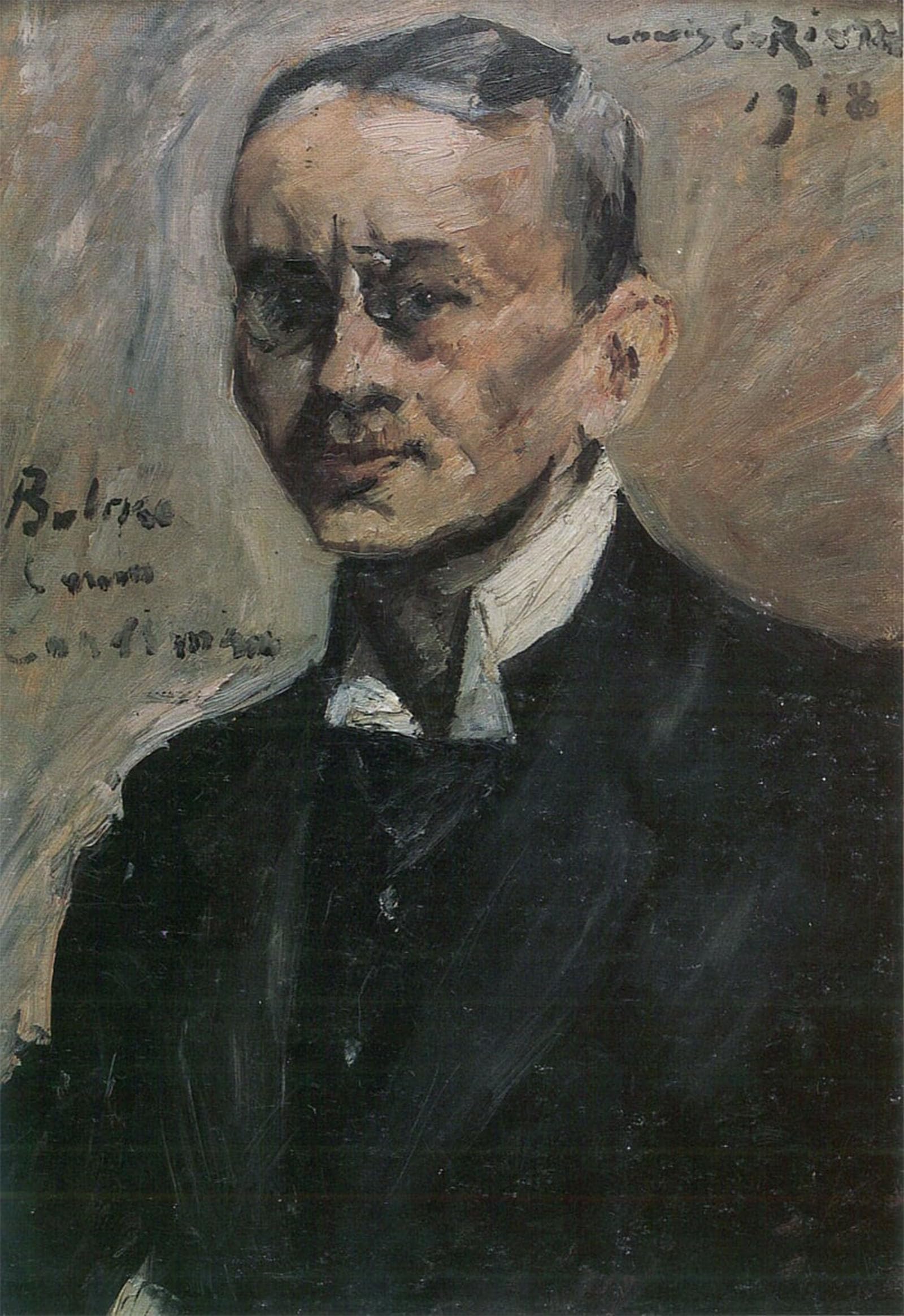 POSTERIIk Vintage Classic Picture Landscape Artwork Portrait of the Writer Carl Bulkcken by Lovis Corinth Portrait Canvas Painting for Office Home Decor 60x90cm