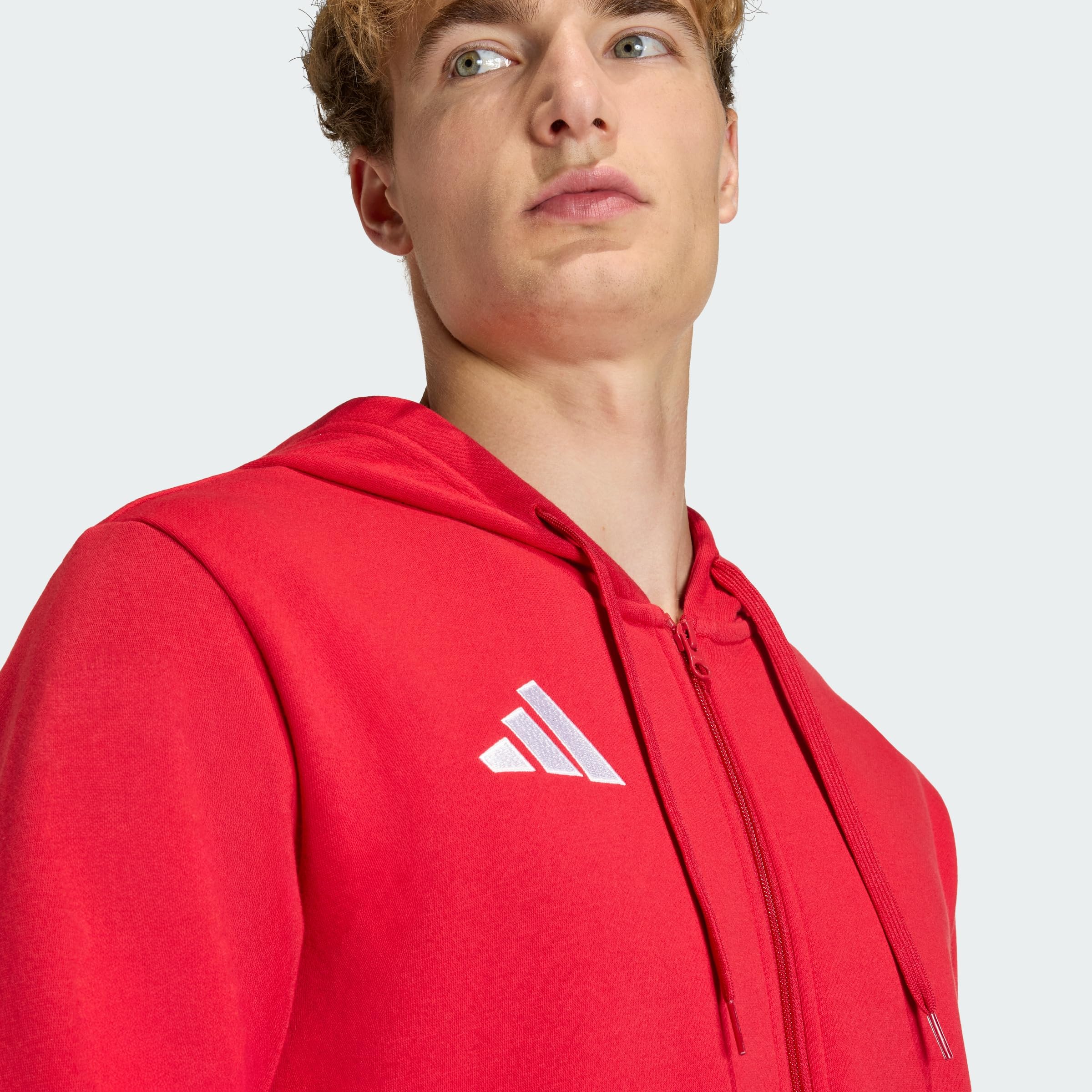 adidas Mezczyzni Entrada26 Full Zip Hoodie Sweatshirt, team power red 2/white, M