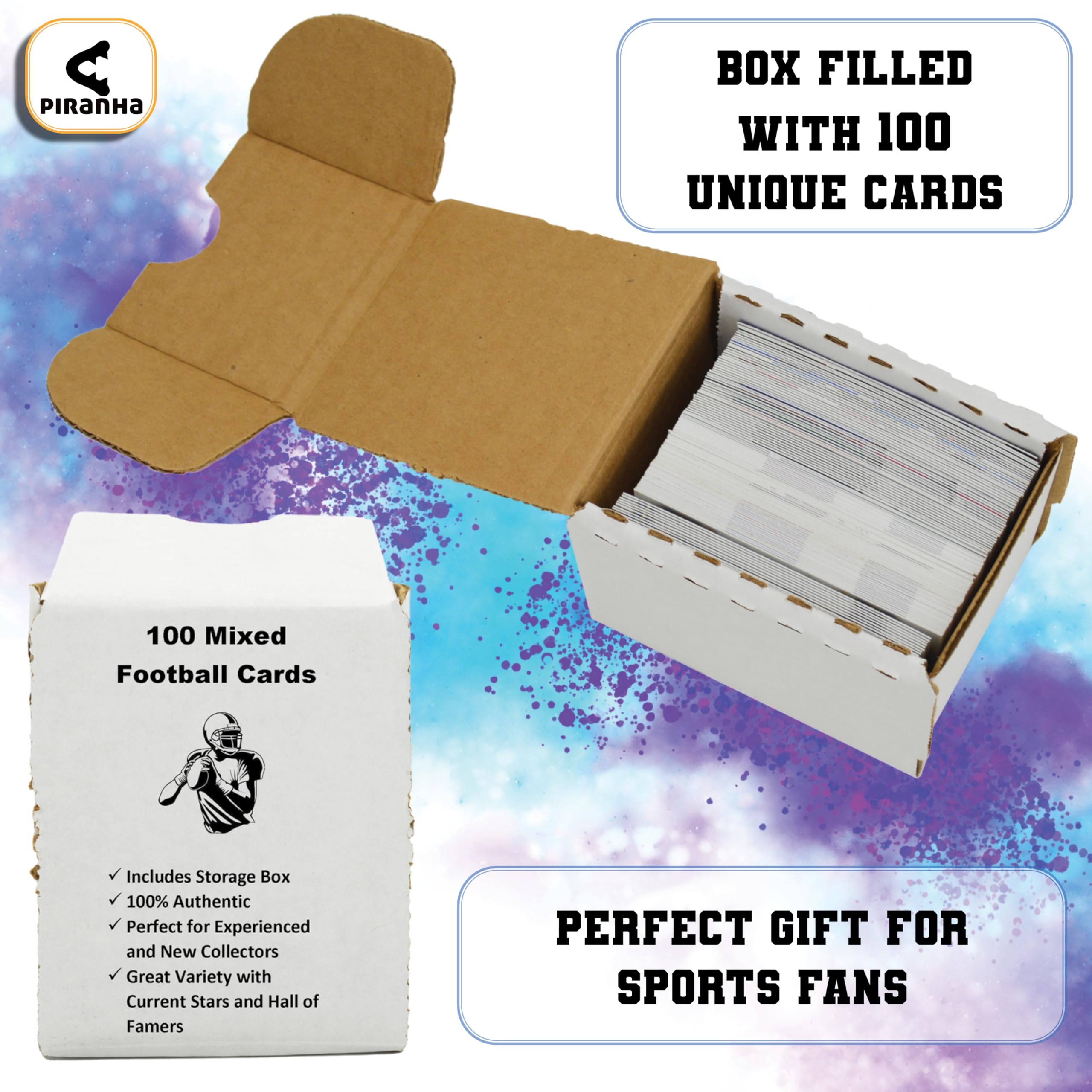 100 tarjetas coleccionables de fútbol surtidas – Nuevo estado – perfecto para niños y adultos