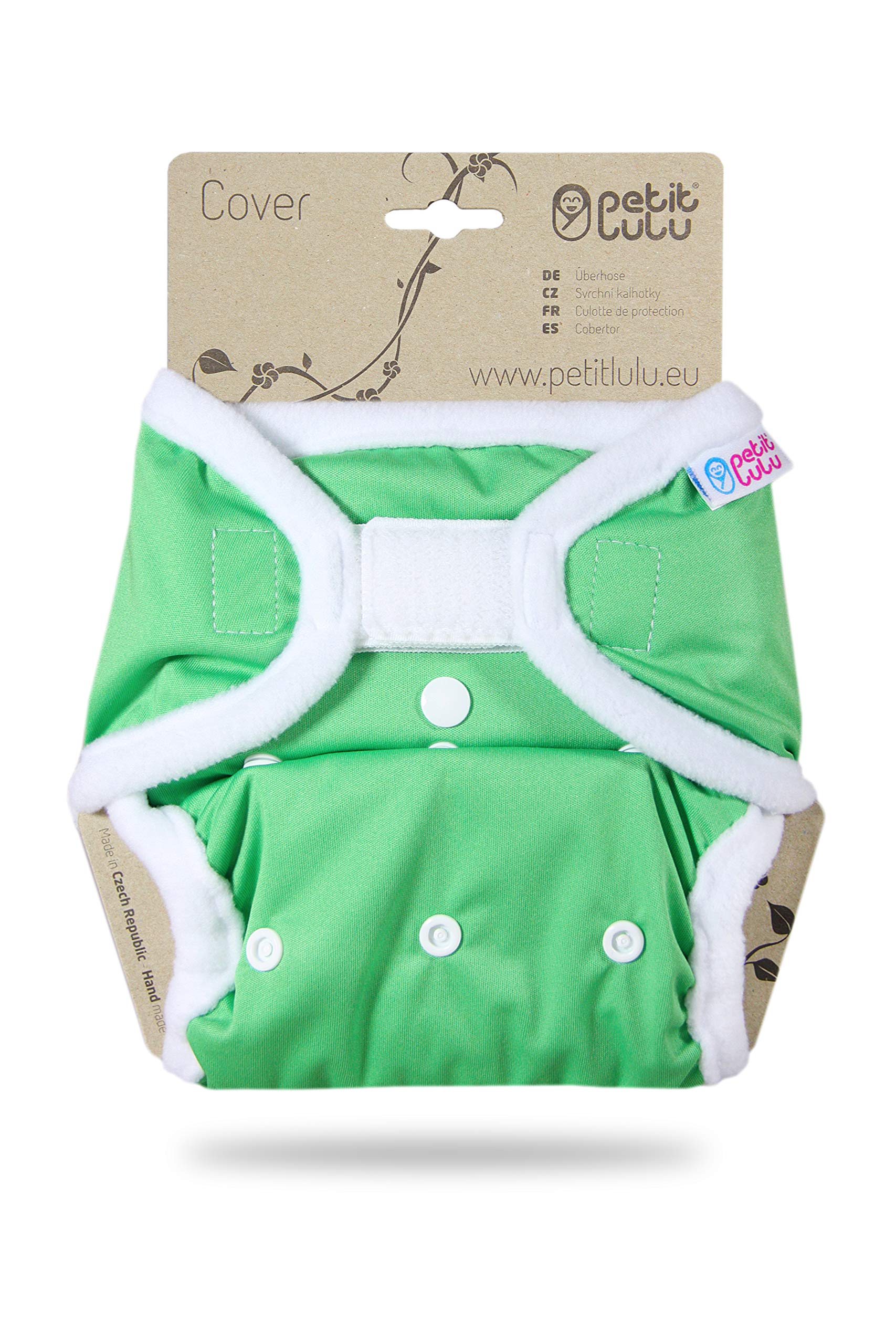 Cover Petit Lulu | Taglia unica | Hook & Loop | Pannolini lavabili | | Pannolino di stoffa | Prodotto in Europa (Green)