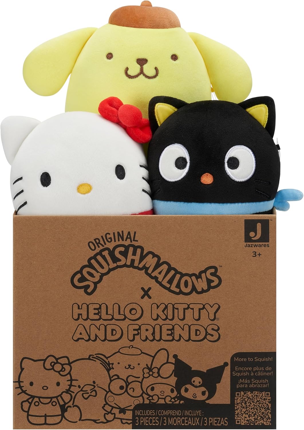 Squishmallows Original Sanrio Hello Kitty and Friends 5in Mystery 3-Pack – Official Jazwares Plush (Little)