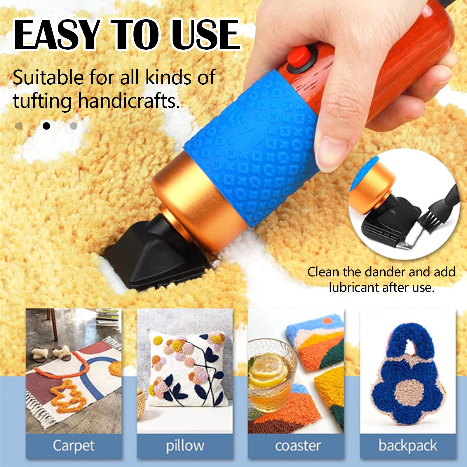 Pistola Per Trapuntatura, Set Per Trapuntatura Macchina Kit Tufting Taglierina Tappeti Pelo Tagliato E Pelo Ad Anello 40 Rotoli Filo Con Panni Trapuntatura Pistola Trapuntatura Set Creazione Tappeti