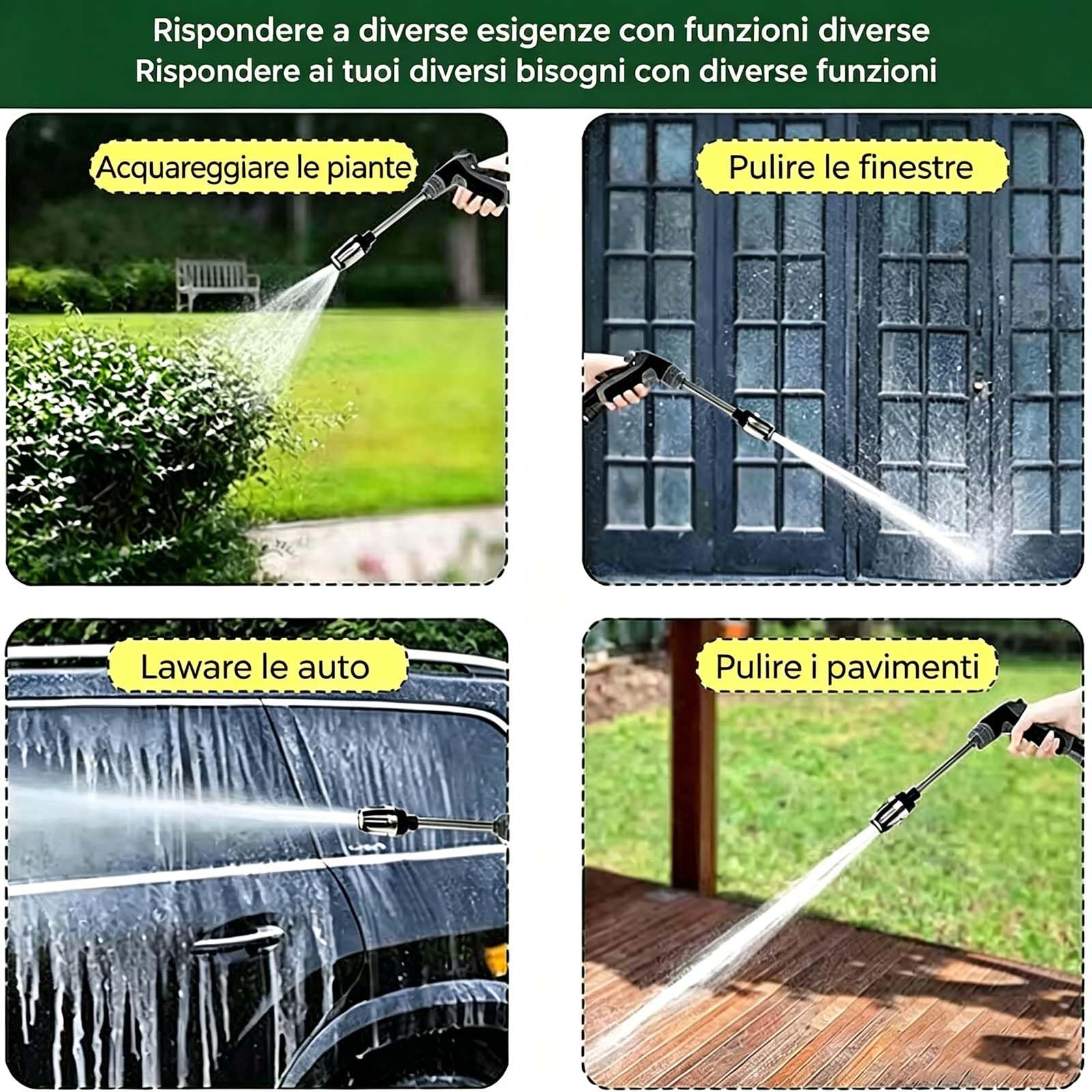 Jetterix Idropulitori Nozzle, Idrogetto Jetterix Pressure Washer Alta Pressione, Pistola Idropulitrice per Pulizia di Autolavaggio e Vialetto (1 Pcs)