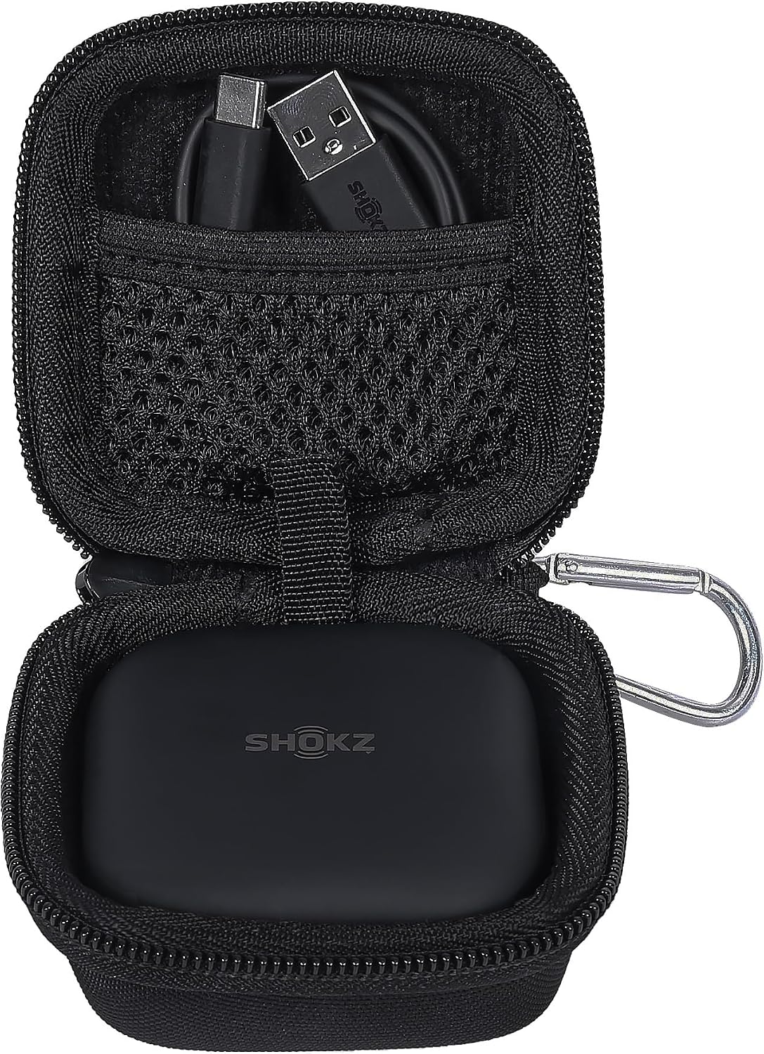 co2CREA Hard Case Replacement for SHOKZ New OpenFit 2+ / OpenFit 2 / OpenFit Air Open-Ear True Wireless Bluetooth Headphones, Black
