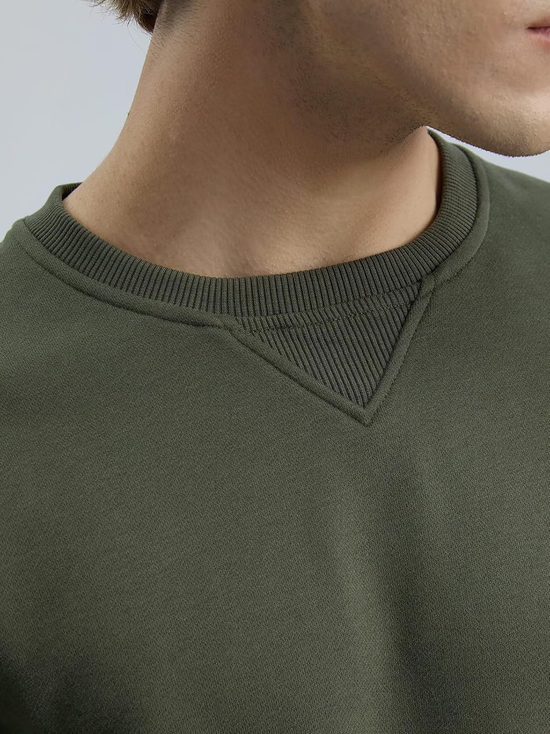 Crewneck Sweatshirt V-Stitch Midweight French Terry 10.6 oz. Cotton Blend Comfy Pullover for Men Women Unisex