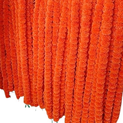 Miniatura 9 de Juego de 5 cuerdas cada guirnalda de caléndula de 5 pies de largo perfecta para toranes indios, decoraciones de boda, decoración de Diwali, Pooja,