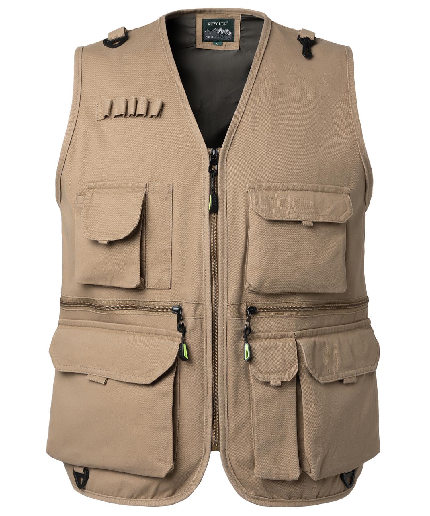 KTWOLEN Outdoor Herren Utility Weste Baumwolle Anglerweste Mehrfach-Taschen Ärmellose Jacke für Jagd Fotografie Camping