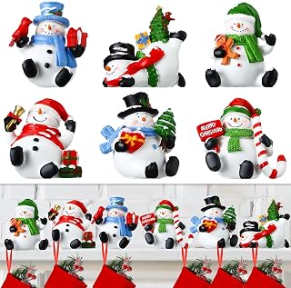 Wonderjune 6 Pcs Christmas Stocking Holders for Mantle, Snowman