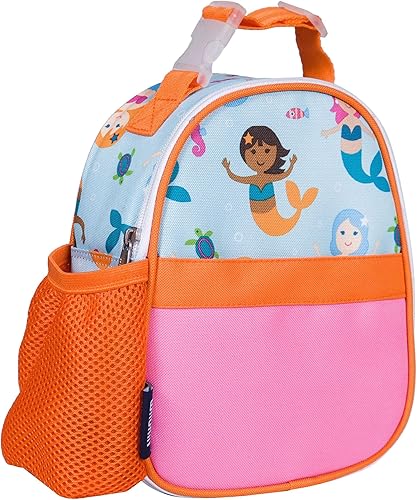 Wildkin Lonchera aislada con clip para niños, ideal para aperitivos, escuela y viajes, color naranja brillante