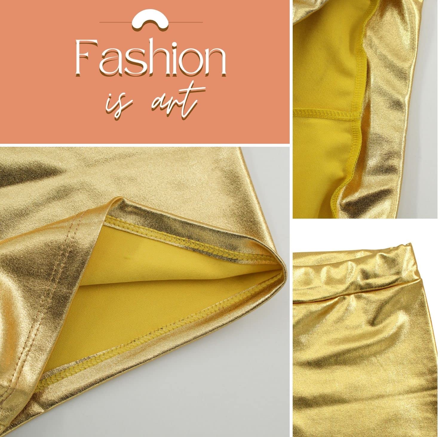 Pantaloncini in metallo lucido da donna, sexy da donna, per costumi da ballo, discoteca e feste