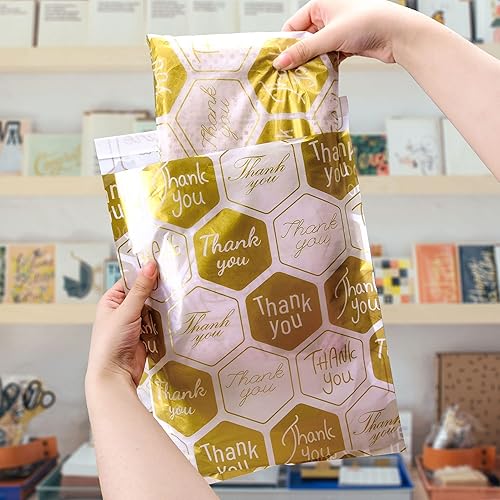 Miniatura 4 de MR FIVE 100 hojas de papel de seda dorado de agradecimiento a granel, 14 x 20 pulgadas, papel de seda dorado de agradecimiento para pequeñas