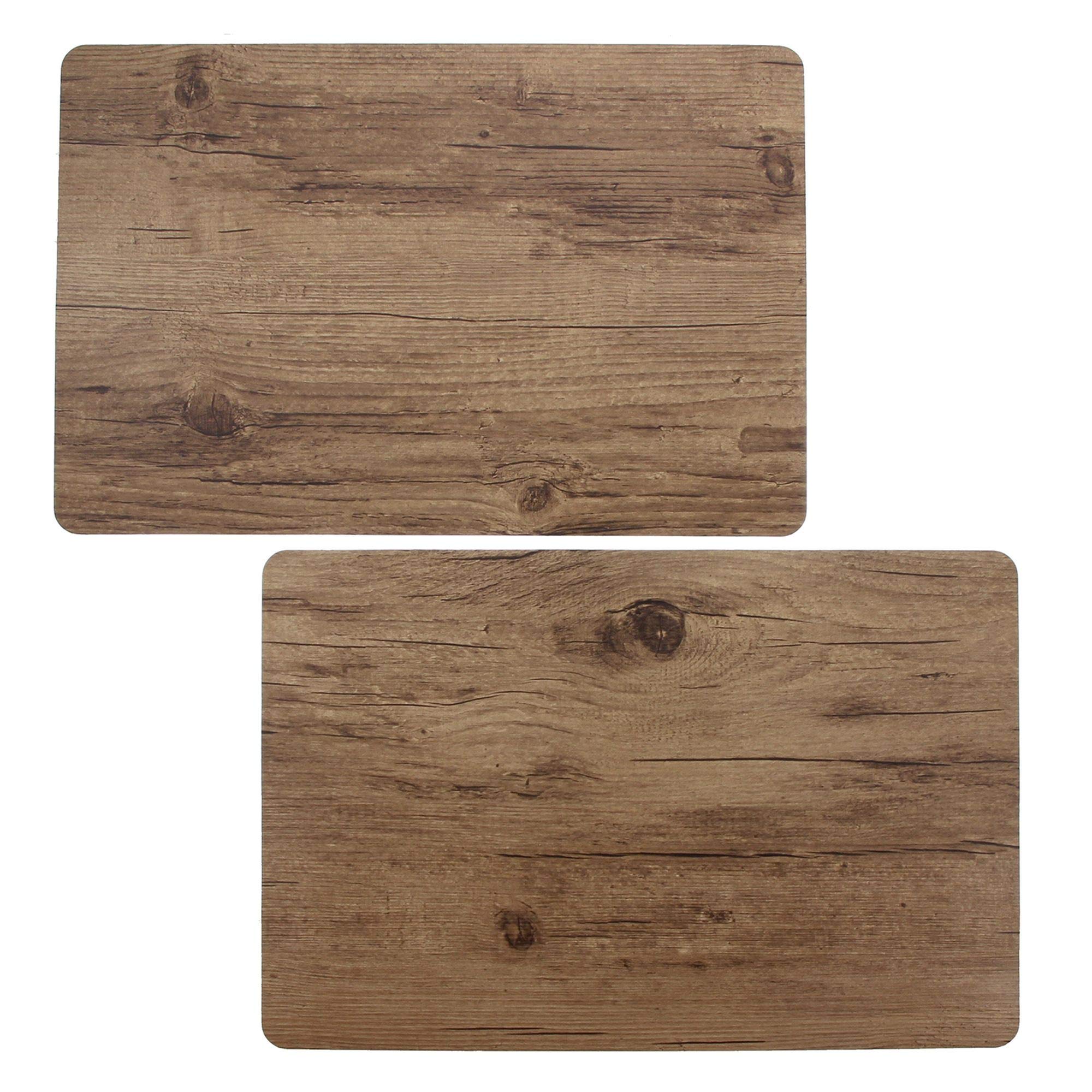 Set Di 4 Tovagliette Americanate Effetto Legno – Grigio Rovere E Marrone Noce – Lavabili E Anti-Macchia - 3