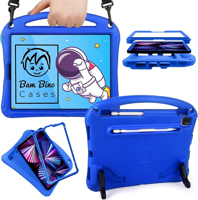 Bam Bino Space Suit 12.9 Inch iPad Pro Case | iPad Pro 12.9 5th Generation Case Kids, 2021 iPad Pro 12.9 Case 5th Generation, 6th, iPad Pro 12.9 Case 4th Generation, iPad Pro 12.9 Case 3rd Generation