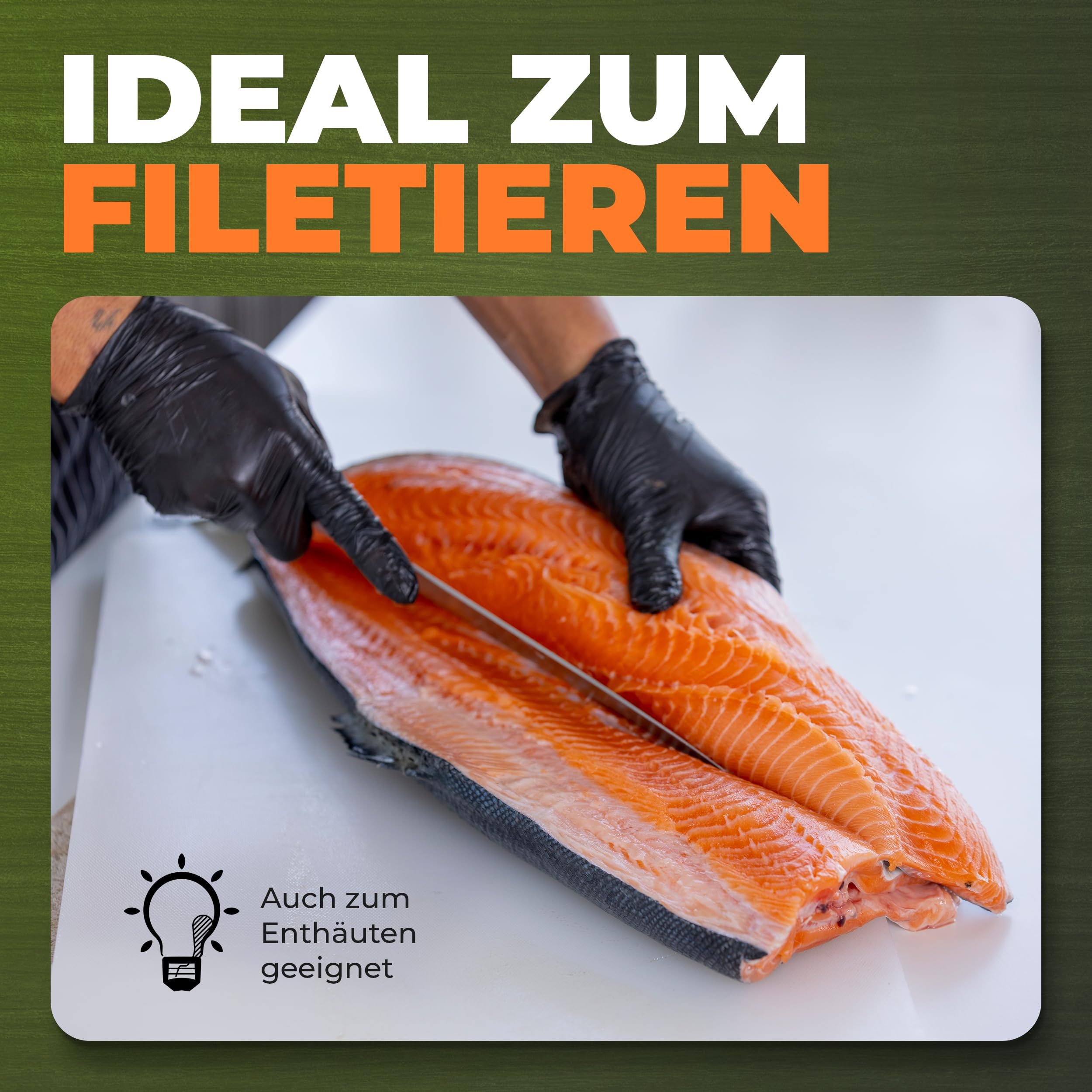 Messerfieber® Filetiermesser 16 cm [Mit Edelstahlklinge & T10-Griff] – inkl. Kydex-Scheide – Filetiermesser für Fisch & Fleisch – Ausbeinmesser für Küche, BBQ & Outdoor (Handgefertigt & Rostfrei)