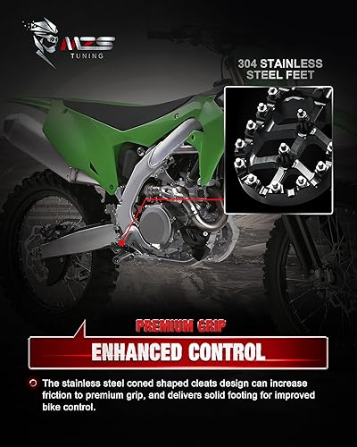 Miniatura 5 de MZS Estriberas de motocross anchas negras compatibles con KX250 KX450 KX250F KX450F KX250X KX450X CR125 CR250 CR250 CRF150R CRF250R CRF250 RALLY