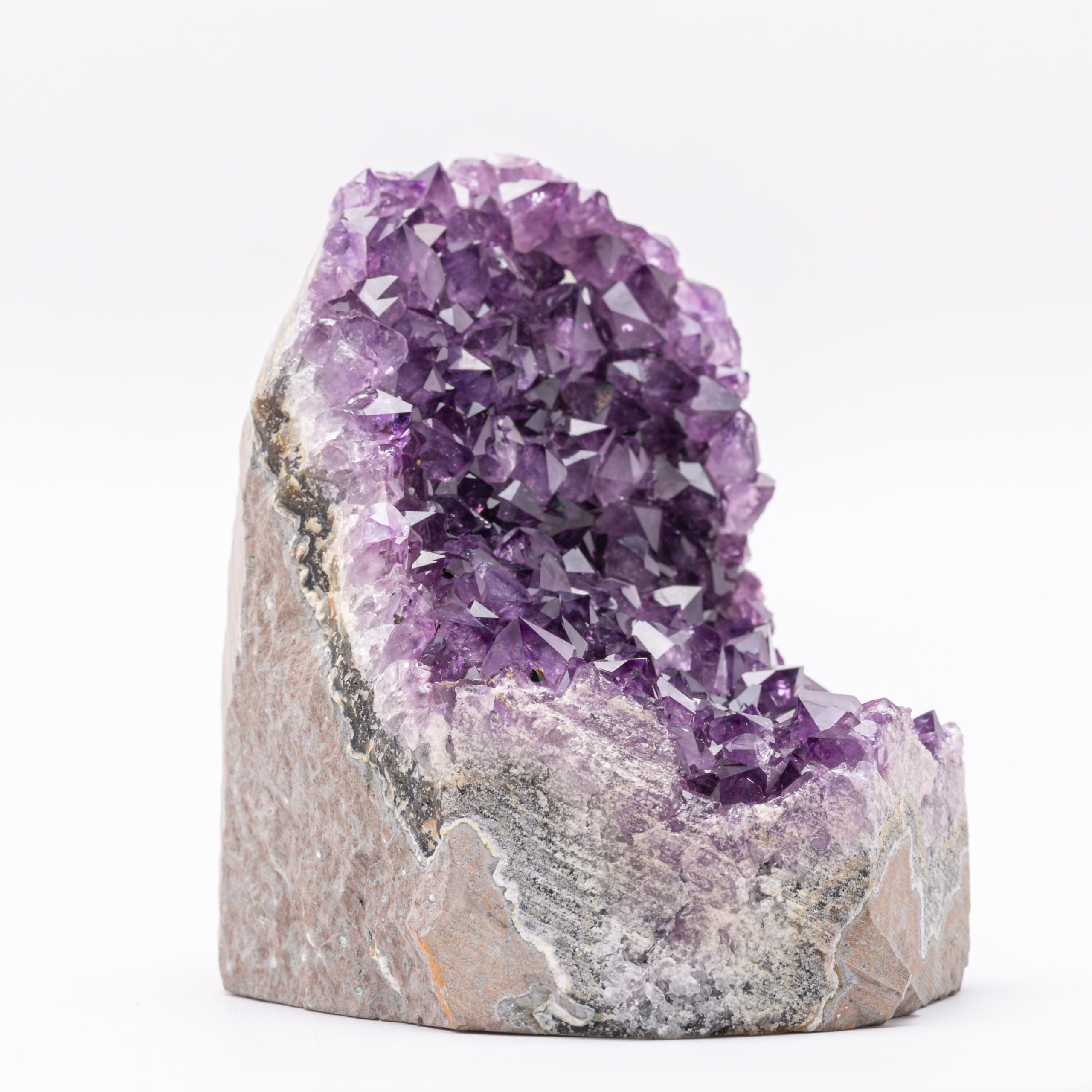 Natural Amethyst (1 lb to 1.5 lb) - 3.5" to 6" Height - Crystal Clusters Stone from Uruguay Raw Geode Quartz - Deep Purple Color