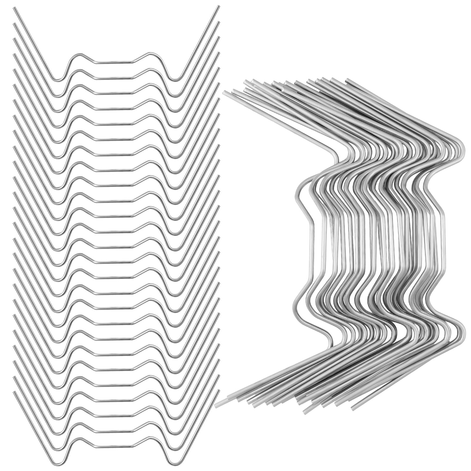 Yaocom 200 Pcs Mini Greenhouse Clips for Hanging Stainless Steel W Type Greenhouse Glazing Clip Fixing Greenhouse Wire Glazed Clamps for Garden Glass House Harbor Green House Accessories