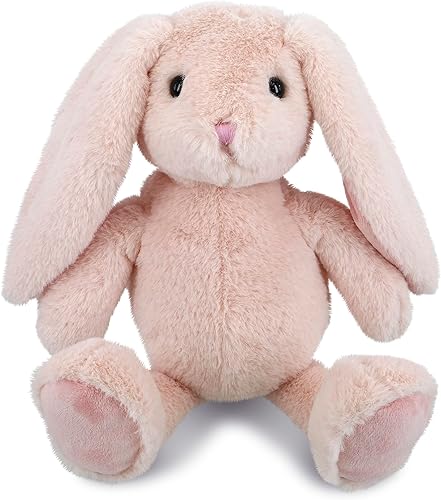 DolliBu Animal de peluche de conejo  Conejo rosa bebé suave abrazable adorable juguete de peluche de conejito de tiempo de juego lindo regalo de