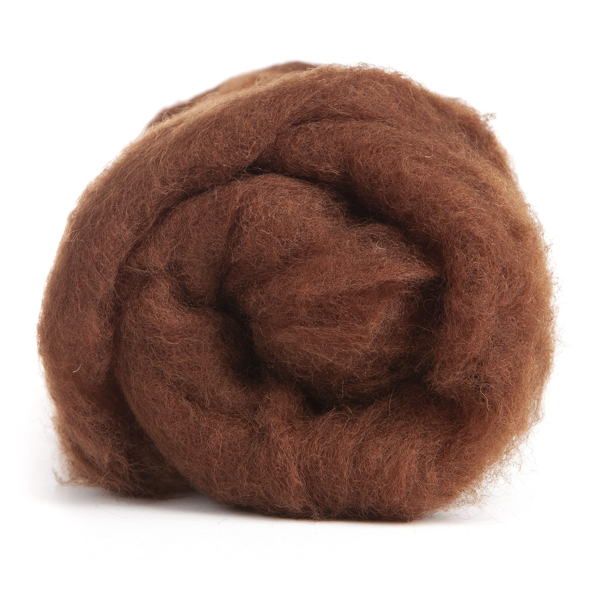 Maori Wool Carded Batting for Needle Felting, 3.5 oz, Chestnut Brown