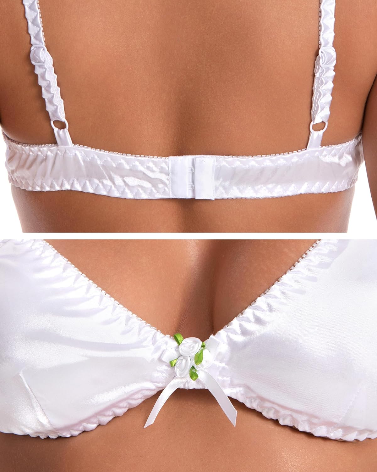 Satini Wire‑Free Silky Satin Bralette - Adjustable Straps, Elegant Lingerie, Sissy Bra - Image 4