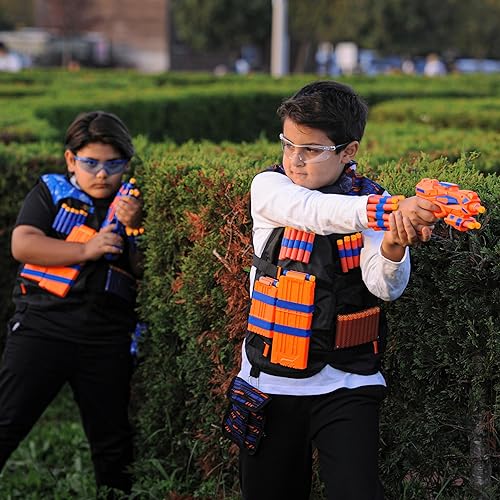 Miniatura 4 de Paquete de 2 pistolas de juguete para niños con 60 dardos de espuma suave de repuesto para niños, regalos de cumpleaños, suministros de fiesta,