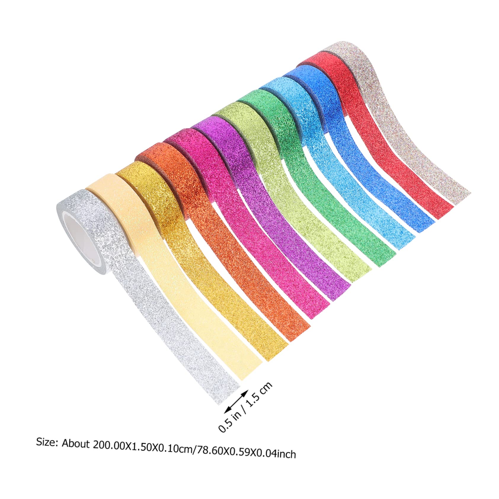 TEHAUX 24 Rollos Cinta washi Brillar Pegatinas Extra Ancho arcoíris Cinta magnética Cinta Adhesiva Cintas de Cuentas a Mano Cinta de Diario Navidad Decorar Japón Cinta de Papel