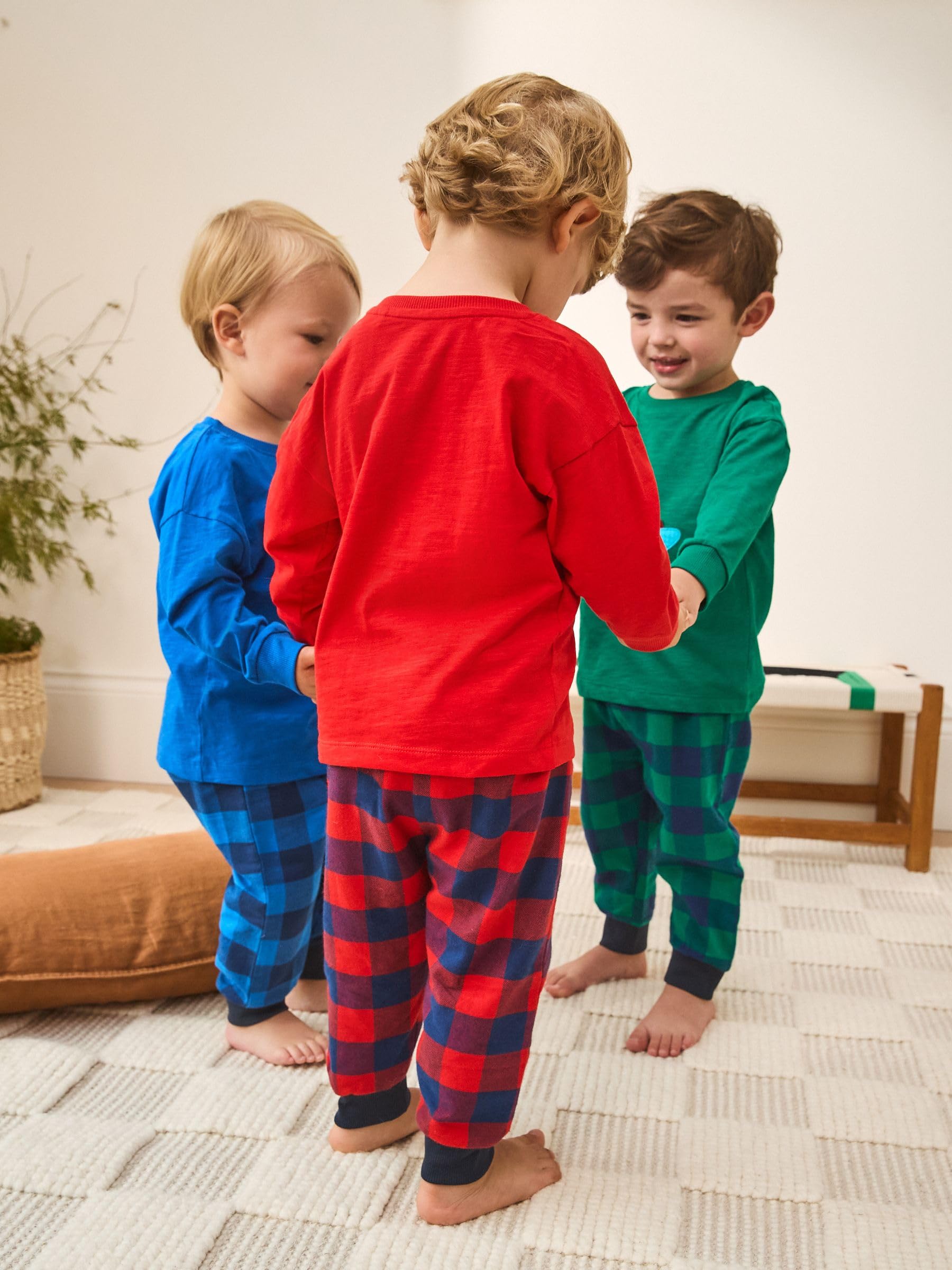 NEXT Garçon Bas de Pyjama tissé à Carreaux, Lot de 3