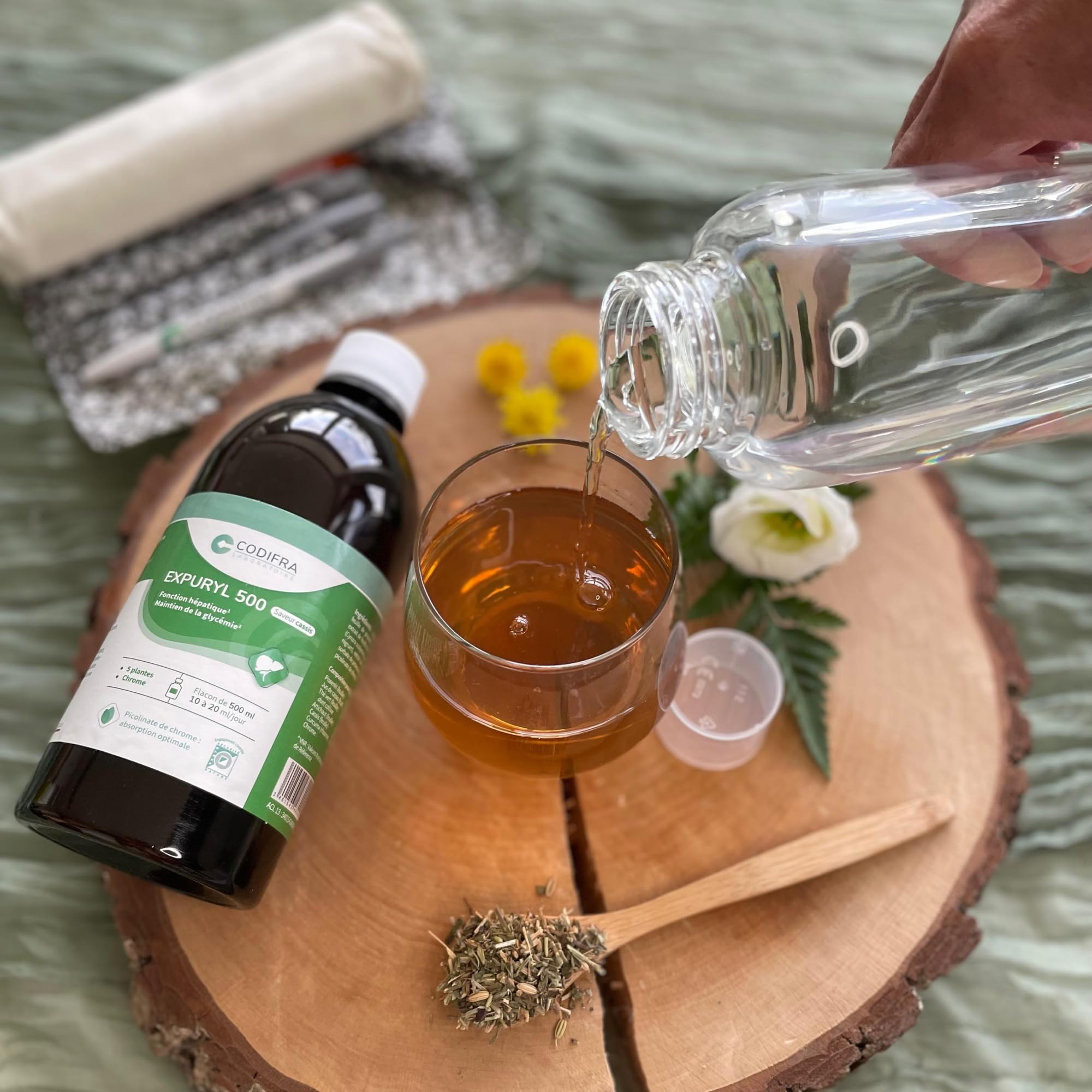 CODIFRA | Expuryl, Complément Alimentaire Confort Digestif, Phytodraineur et Détox Naturel | Artichaut, Pissenlit, Curcuma, Thé Vert, Chrome | Fabrication Française | Goût Cassis | Lot de 2x 500 ml