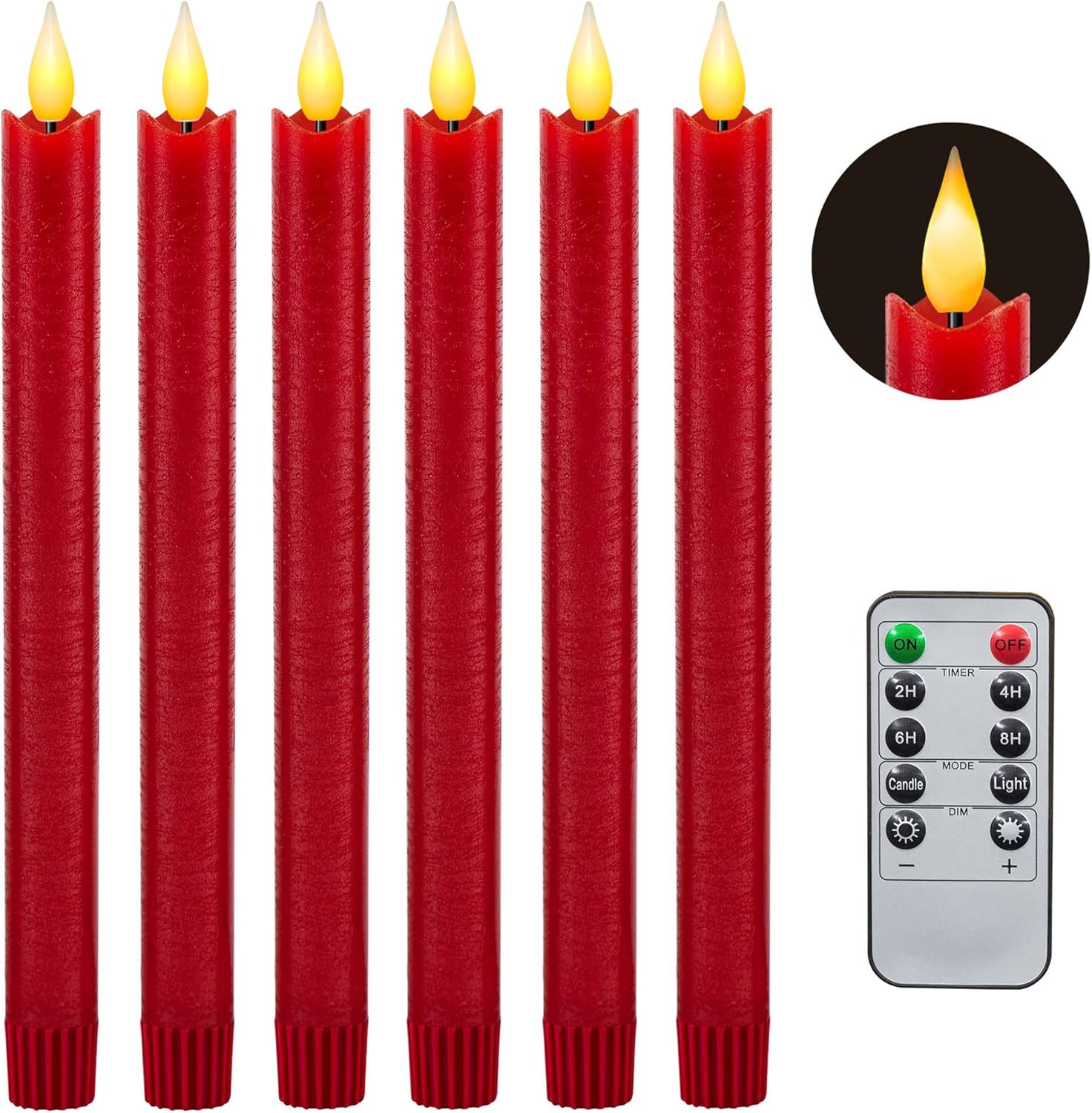 Yongmao Flameless Taper Candles Flickering Battery Operated