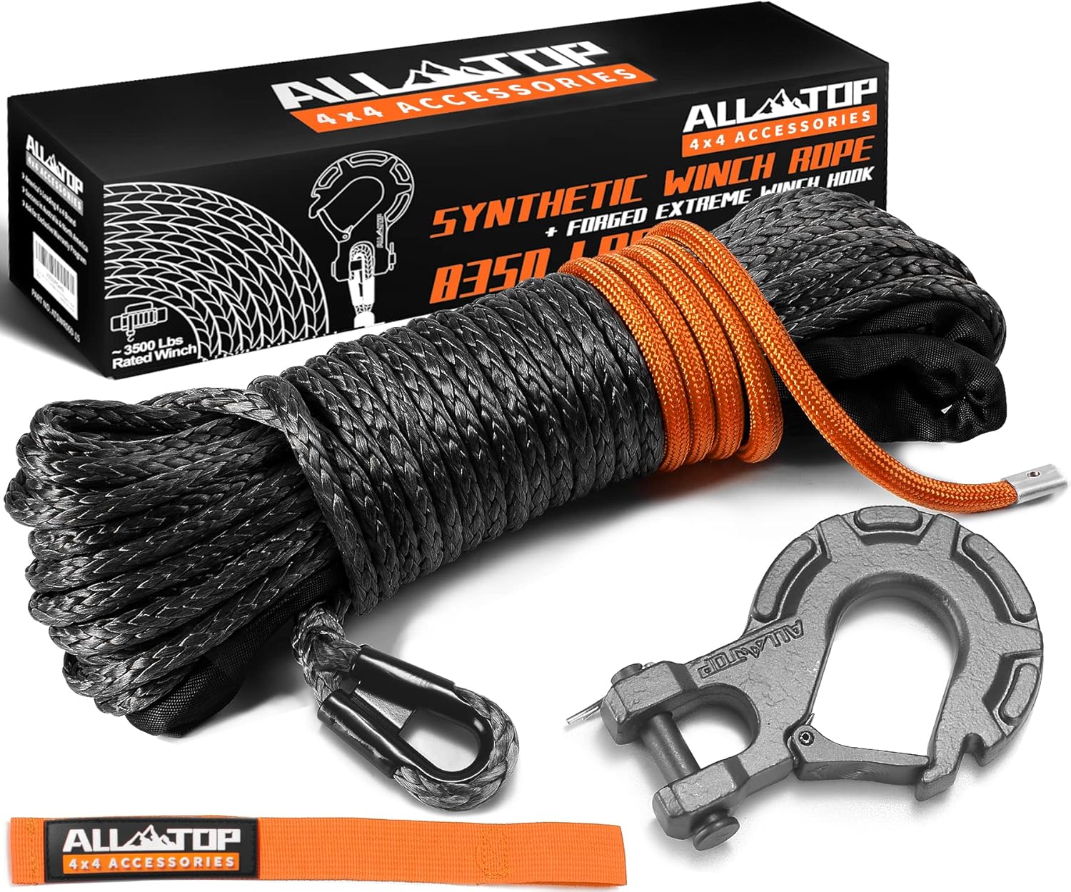 Amazon.com: ALL-TOP Synthetic Winch Rope Cable Kit: 3/16