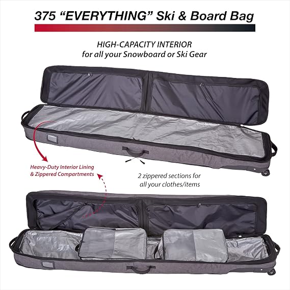 Athalon Deluxe Multi Use Ski/Snowboard Bag - 190cm - Ski - Snowboard, Heather (375)