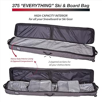 Athalon Deluxe Multi Use Ski/Snowboard Bag - 190cm - Ski - Snowboard, Heather (375)