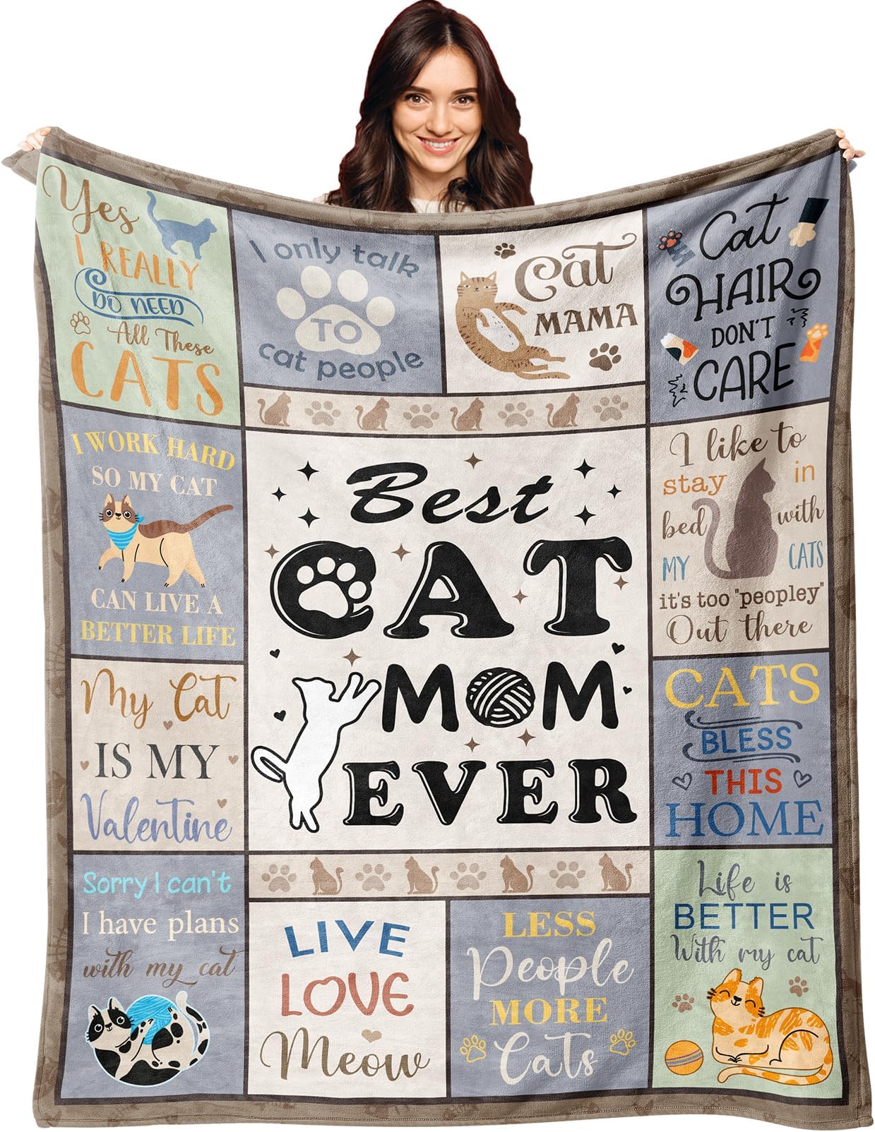 Cat Gifts for Cat Lovers,Cat Blanket 60X50 Inches,Cat Lover