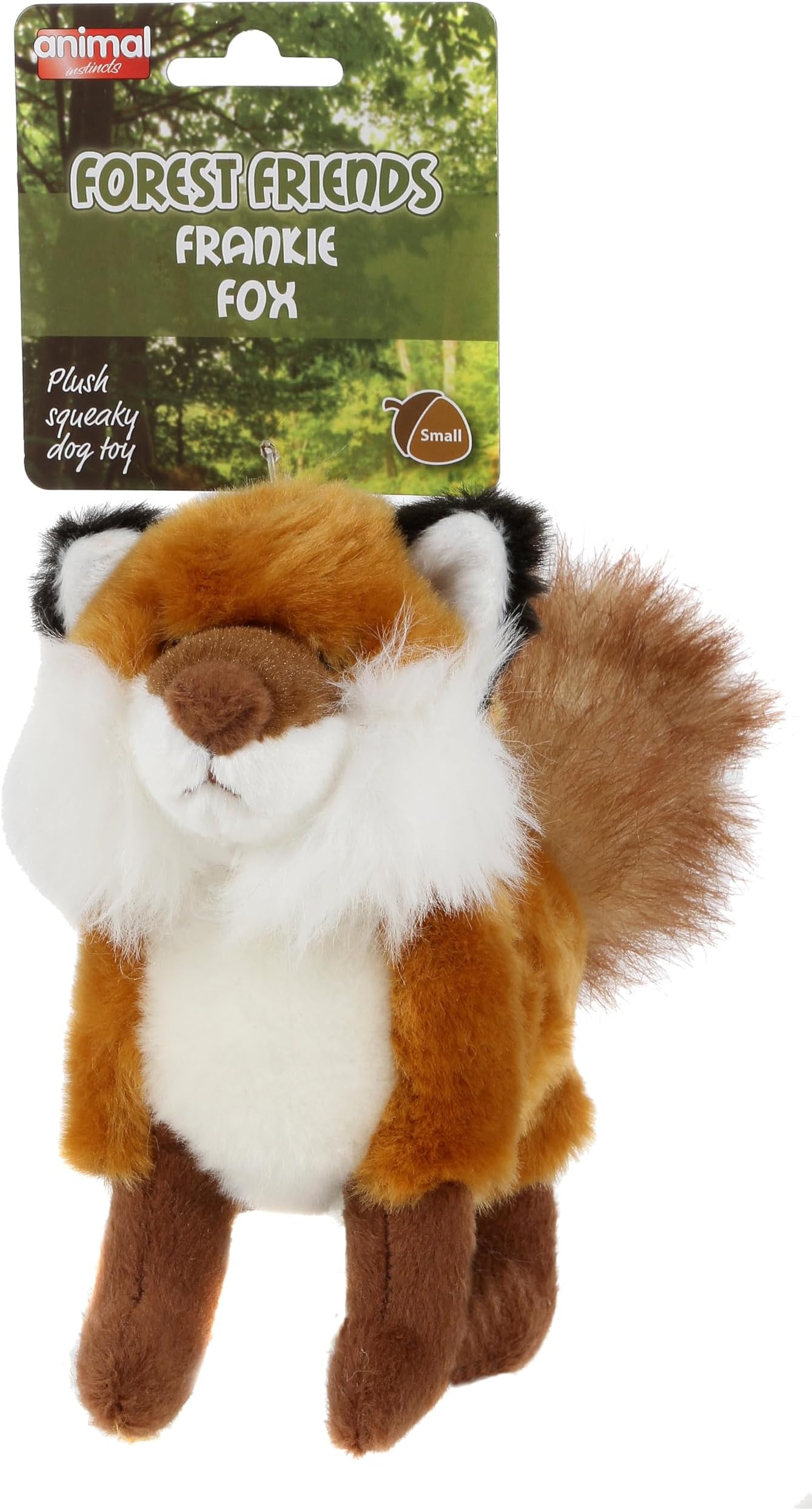 Animal Instincts Forest Friends Squeaky Plush Dog Toy Soft Comfort Puppy Toy Frankie Fox - Small