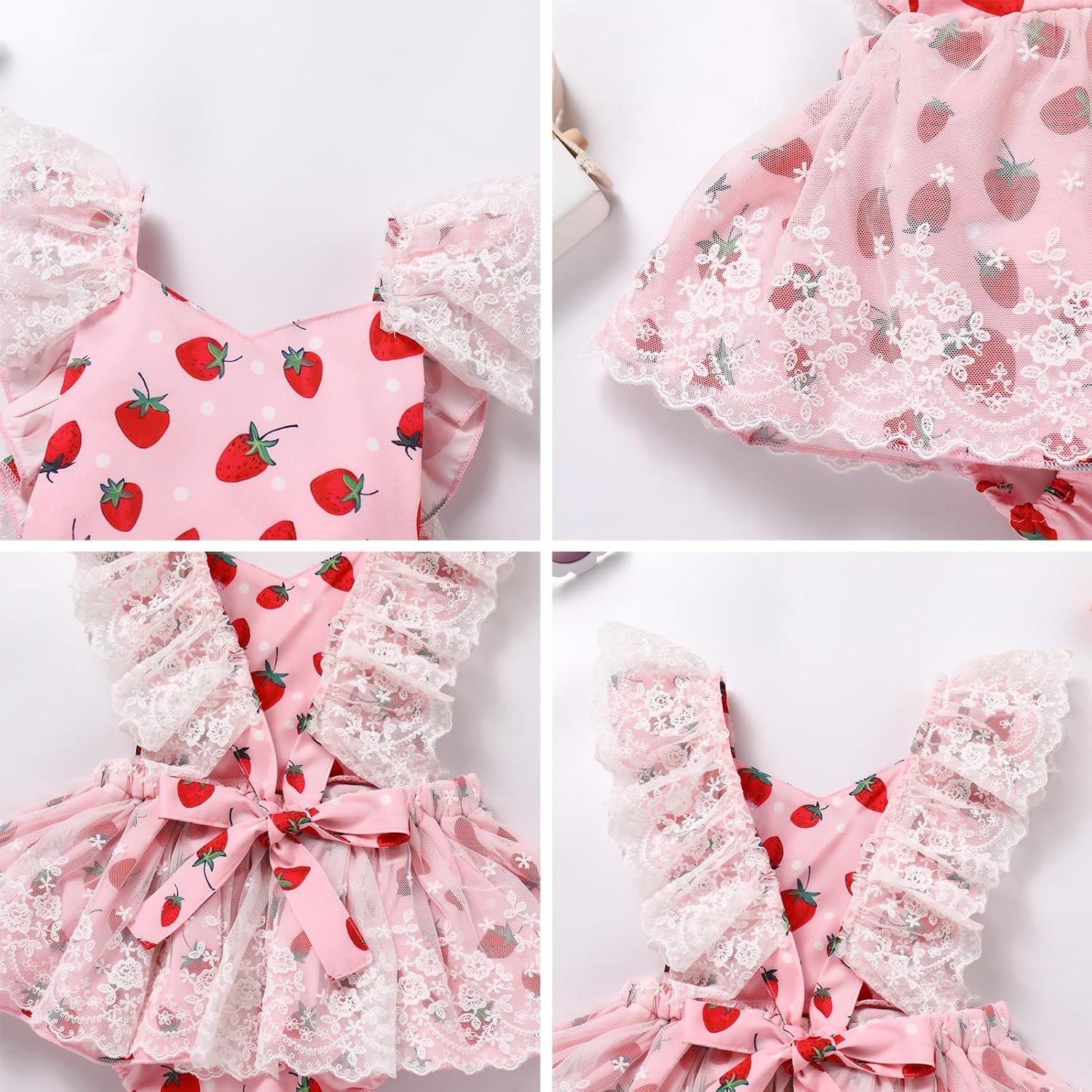 FYMNSI Toddler Baby Girl 1st Birthday Outfit Butterfly Floral Ruffle Tulle Romper Tutu Dress Headband 2PCS Summer Clothes