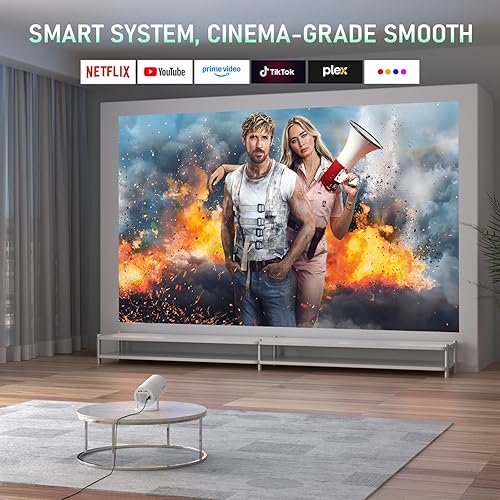 Miniatura 4 de Aplicación con licencia oficial y enfoque eléctrico Proyector con WiFi y Bluetooth, XuanPad Full HD 1080P Proyector portátil, soporte giratorio de