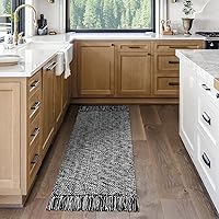 Vista 15 de MitoVilla Juego de 2 alfombras de baño estilo bohemio de granja, 2 unidades, 2 x 3 pies + 2 x 4.3 pies, alfombra de pasillo pequeña color marrón