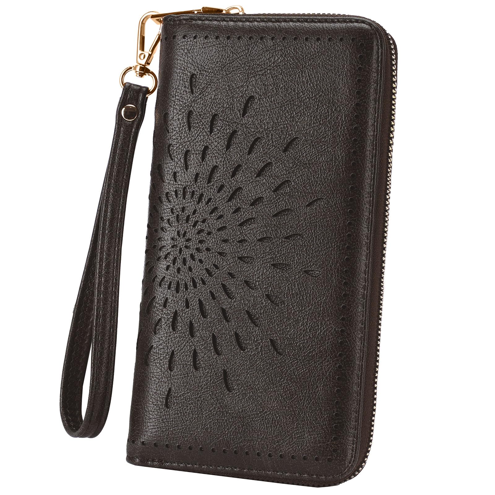 APHISON Wallet Women Large Capacity Clutch Purse For Ladies Card Holder RFID Wristlet Phone Zipper Coin Travel Pocket
