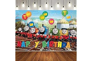 Thomas Train Birthday Party Supplies,5x3 ft Thomas Train Cartoon Happy Birthday Baby...