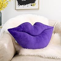 Vista 1 de AELS Almohadas de labios grandes 3D de terciopelo suave, almohadas decorativas de amor, lindas almohadas de 24 x 12 pulgadas para sofá, cama, sala