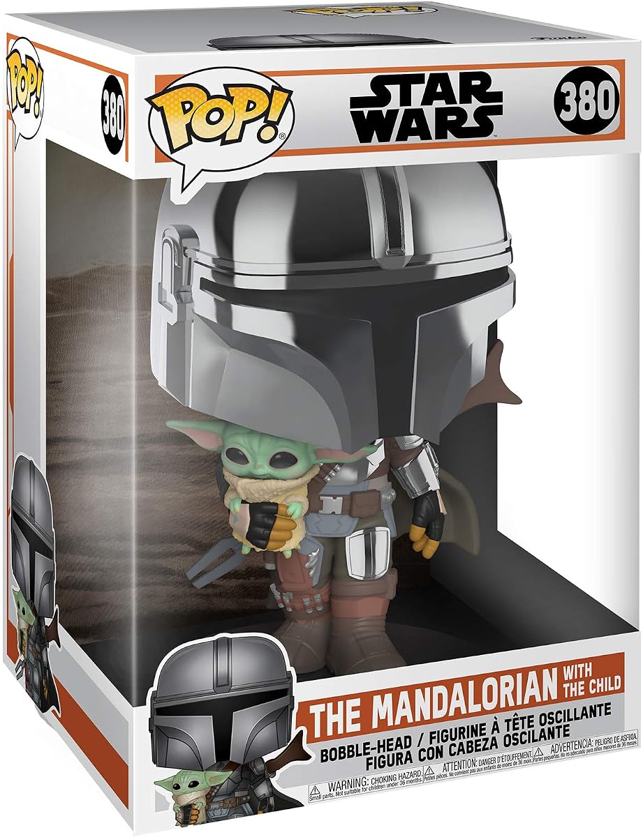 ¡Funko POP! Star Wars: The Mandalorian - Mando de 10 pulgadas (1 en 6 posibilidades de persecución) | Mercancía oficial de ciencia ficción - Figura de vinilo coleccionable para exhibición en estante - Idea de regalo de cumpleaños para fanáticos y coleccionistas
