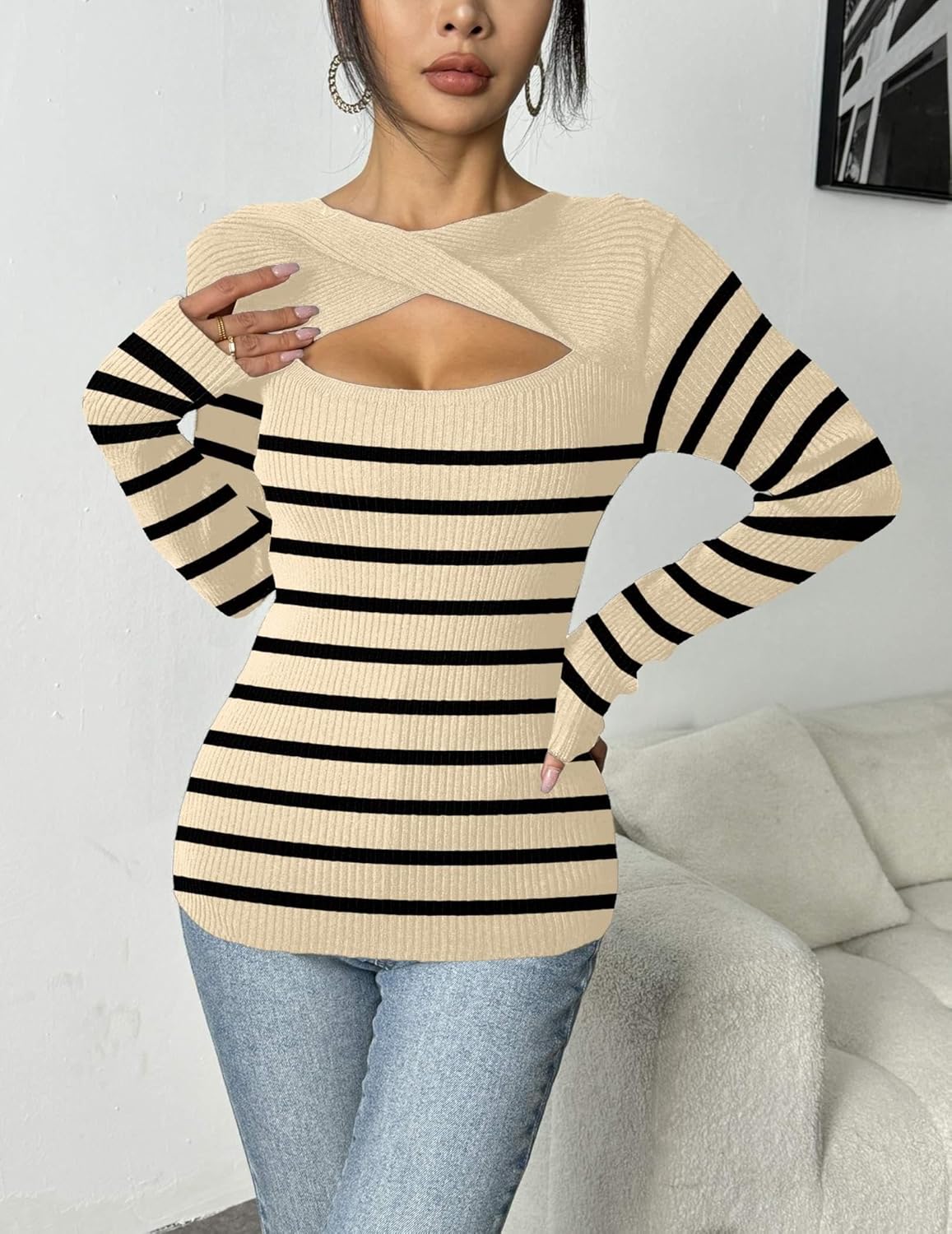 Zeagoo Womens Short Sleeve T Shirts 2026 Summer Casual Knit Slim Fit Trendy Basic Cute Sweater Tops - Image 4