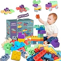 Vista 20 de Bloques de construcción suaves para niños pequeños, bloques de construcción grandes apilables para bebés de 6 meses en adelante, regalos Stem