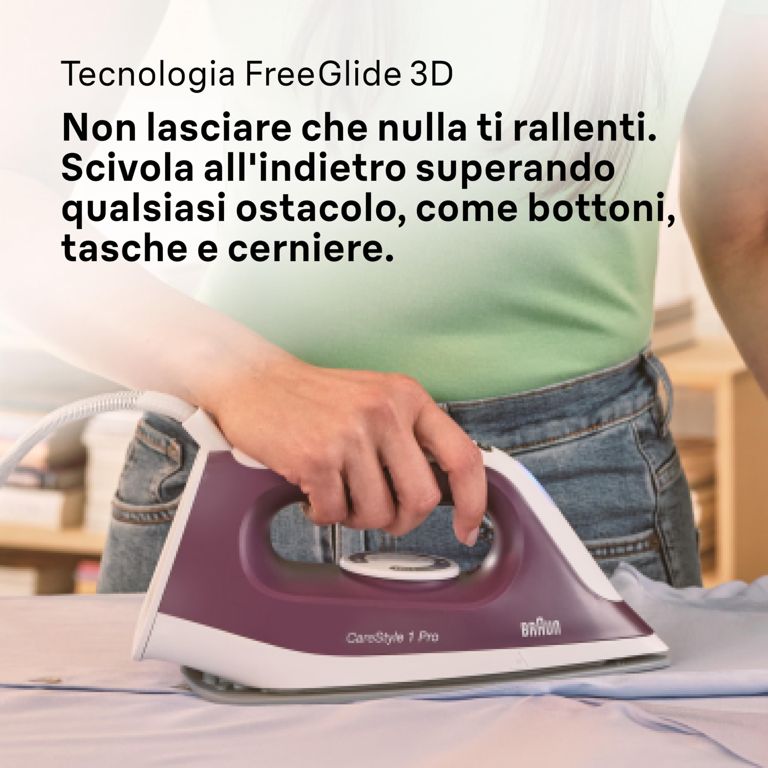 Braun CareStyle 1 Pro – Sistema Stirante a Vapore con Caldaia, Ferro da Stiro con Potente Getto Vapore, Piastra FreeGlide 3D, Serbatoio 1,7 L, Stiratura Veloce ed Efficiente, Viola (IS1514VI)