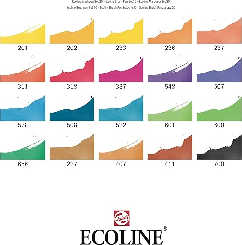 Miniatura 5 de Royal Talens Ecoline 11509004 - Pincel líquido para acuarela, juego de 20 colores