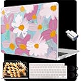 MEEgoodo for M4/M3/M2 MacBook Air 15.3 inch Case 2025 2024 2023, Case Fit Model (A3241/A3114/A2941) for MacBook Air 15 inch, Laptop Hard Shell with Keyboard Cover, Art Plants Floral
