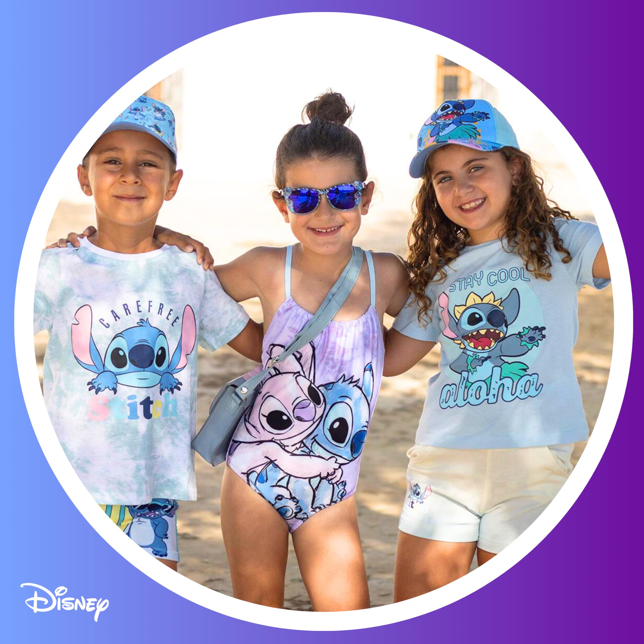Disney Stitch Costume da Bagno per Ragazza, Design Stitch e Angel Costume Intero da Bagno per Ragazze e Bambina, Taglie 5 a 12 Anni