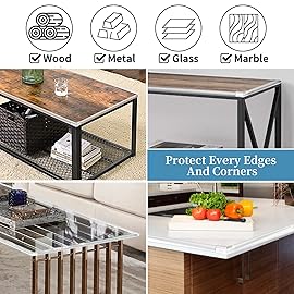 Edge Protector for Baby Proofing Corner Protectors Guards Silicone Furniture Corners and Edges Safety Bumpers, 13ft x 1.2in Edge Cushion with 4 Corners, Clear