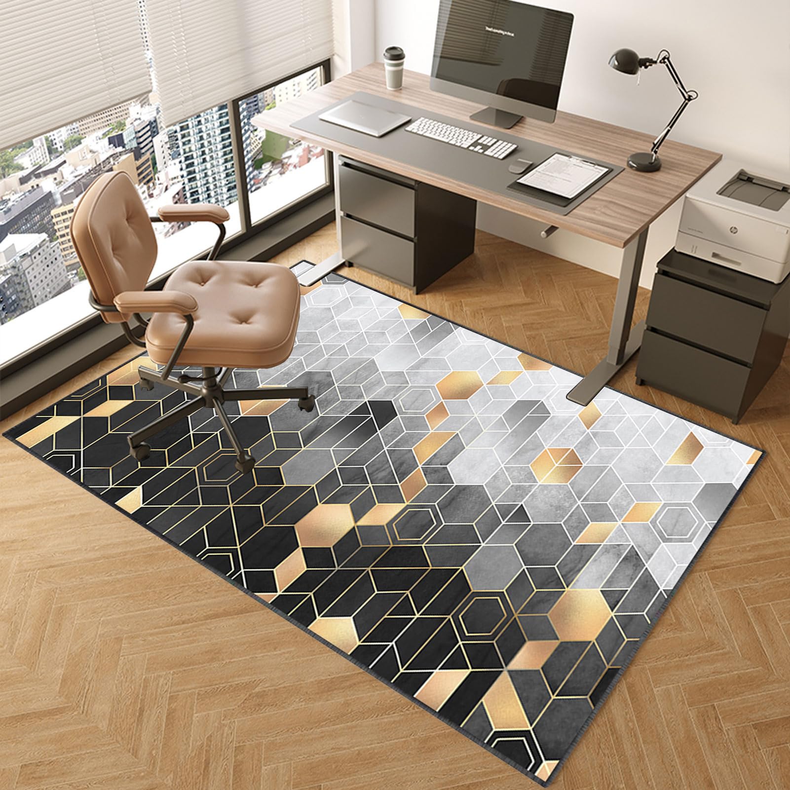 TOYOCC Office Computer Gaming Chair Mat For Carpeted Floor 80 x 120 cm | Desk Chair Mats Hardwood Floors | Multi-Purpose Protector Chair Carpet For Home Office | Chairmats Protects Floors Mat Rug